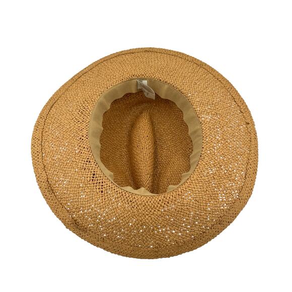 LOFT S/M Fedora Straw Hat 3" Brim Red Ribbon Bow - Picture 6 of 8